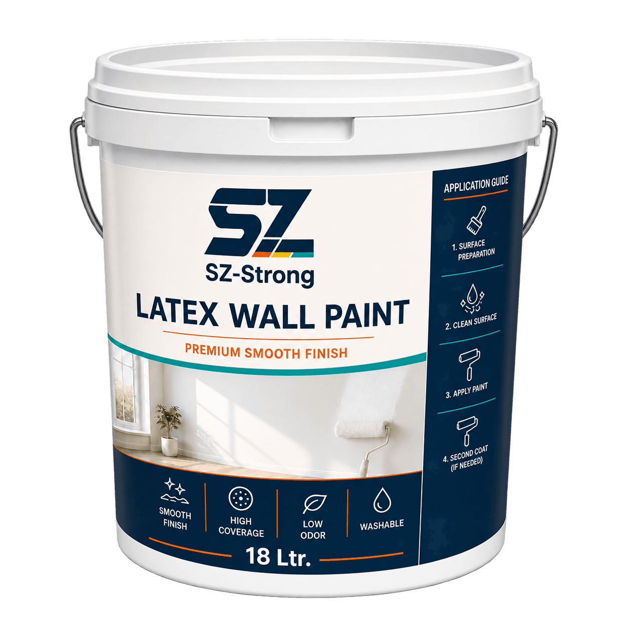 SZ-Strong latex wall paint pail