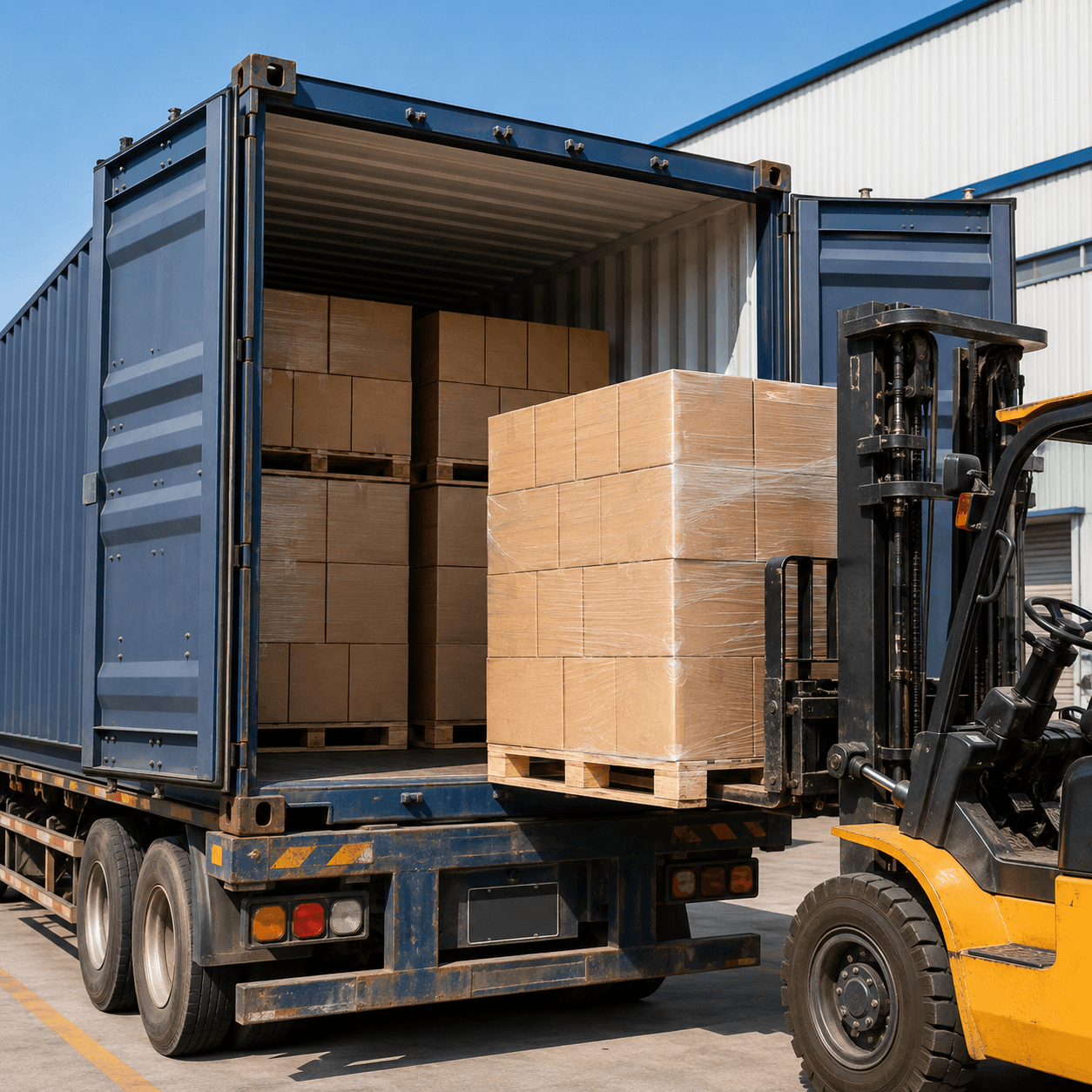 Illustrative container loading scene
