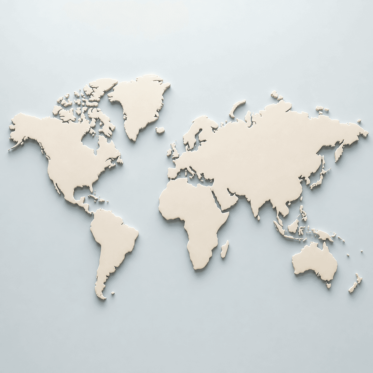 Decorative world map without claimed sales locations