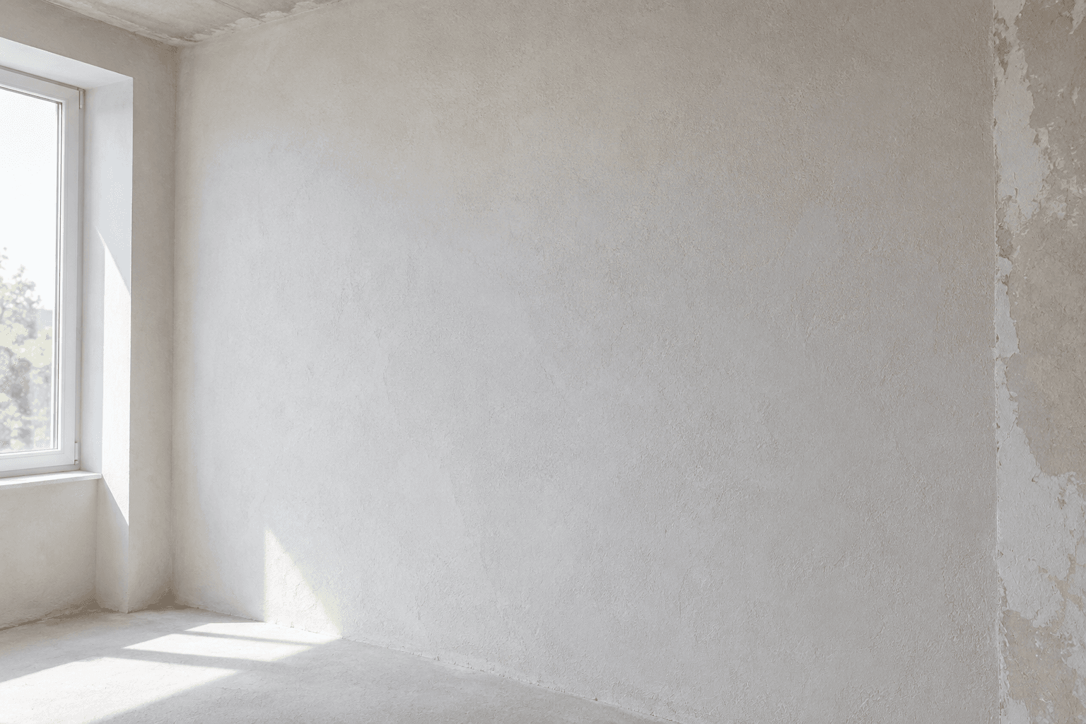 Uniformly sealed mineral wall ready for the next wall-putty coat