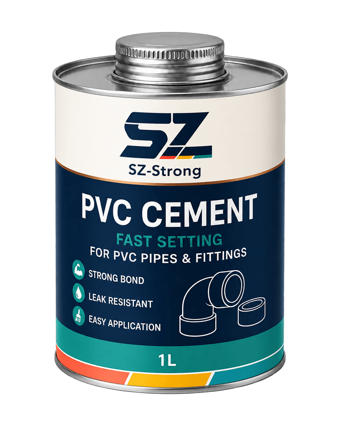 PVC Cement can labelled 1 L